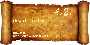 Appel Eszter névjegykártya